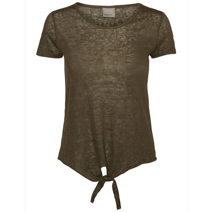 Vero moda reza knotted top in ivy green
