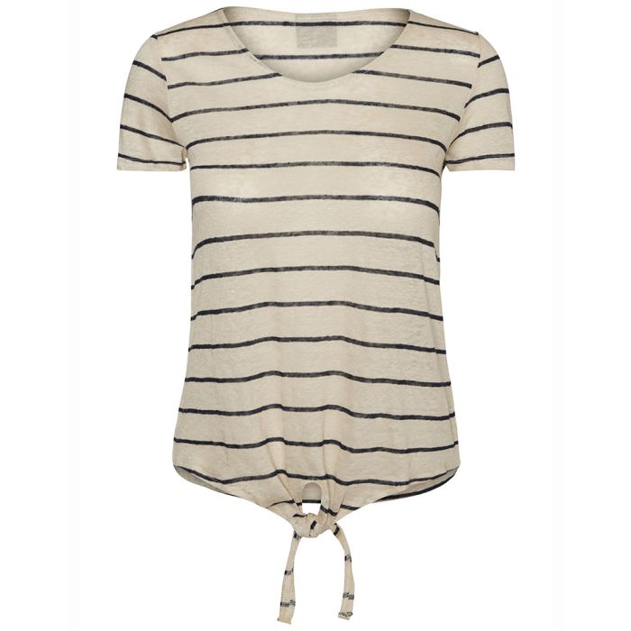 Navy striped reza knotted top